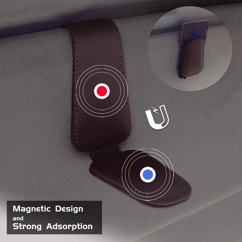 Anwlki Glasses Holder for Car Sun Visor 2 Packs Magnetic