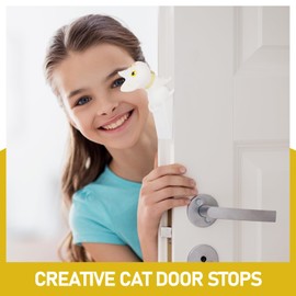 TEHAUX Door Stopper - Creative Decorative Cat Door Stopper - Finger Protector with Non-Slip Design, Random Color - Door Stopper Cute Ideal for Home and Office Use