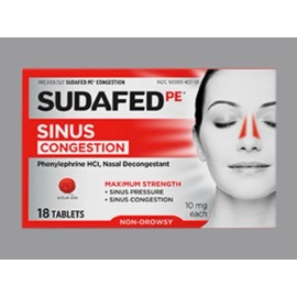 SUDAFED PE Congestion Tablets 18 EA