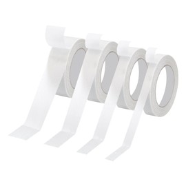 PATIKIL Fabric Tape, 4 Roll Double Sided Fabric Tape Heavy Duty Sticky Carpet Tape Mesh Tape for Carpet Floor Wall Photo DIY Crafts Clothes, 33 Feet x 0.4/0.6/0.8/1", White