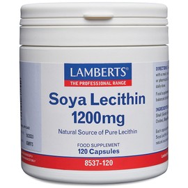 Lamberts SOYA Lecithin Capsules – High Strength 1200mg – Rich in Phospholipids & Choline – 120 Capsules