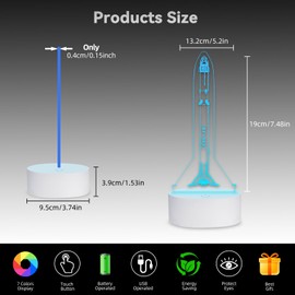 BiKiBao Spacex Night Light, Falcon 9-3D LED Starship Mood Lamp 7 Color Rocket Light for Christmas Ideal Gifts Home Decoration