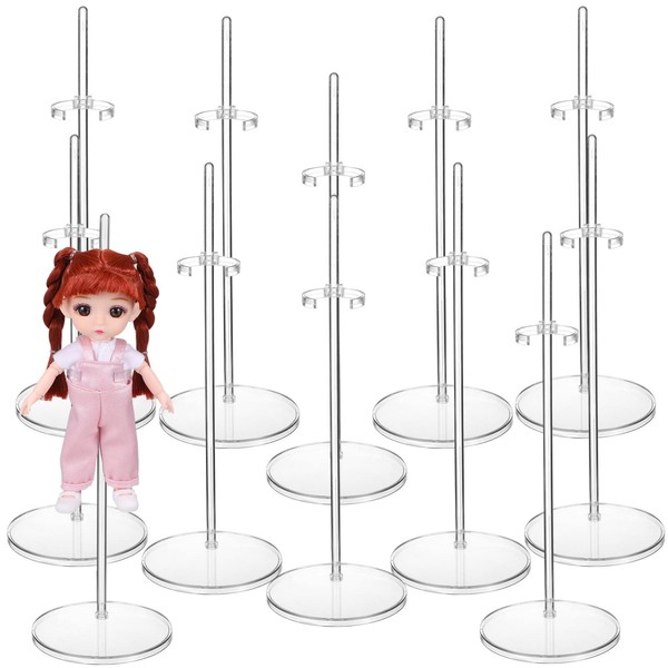 12Pcs Doll Stands Display Holders 12Pcs Doll Stand Transparent Mini