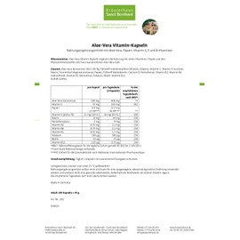 Sanct Bernhard Aloe Vera Vitamin Capsules with Vitamin C, Vitamin E & Vitamin B Complex, 100 Capsules