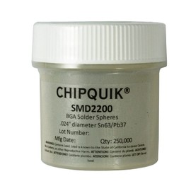 Chip Quik SMD2200 Solder Spheres Sn63/Pb37 .024" (0.6mm) diameter 250K Bottle