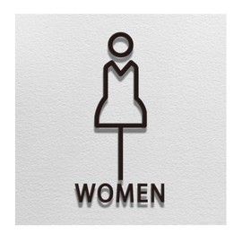Sitengle Acrylic Toilet Sign, 3D Toilet Sticker, Men Women, WC Sign, Toilet Display, Washroom Sign Plate, Stylish, Toilet Sign, Office, Restaurant, Cafe, Shop, Hotel, Toilet Sign, Picture, Guidance, Door Plate, Pictogram, Black