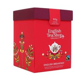 ETS - Tea Gift Set "English Breakfast Tea", Organic, Fairtrade, with Wooden Tea Spoon in Original Gift Box, 80 g Loose Black Tea