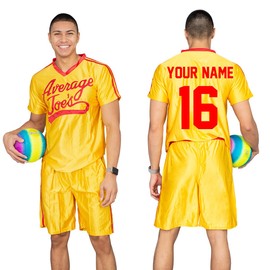 Costume Agent Dodgeball Average Joe's Adult Yellow Jersey Costume Set (4X-Large)