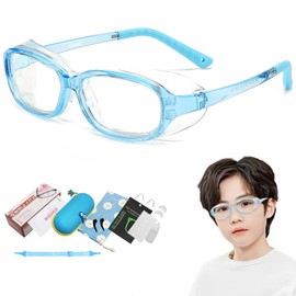 GOKEI Pollen Prevention Glasses for Children, Dry Eye Reduction, Anti-Fog, Double Sided Anti-Fog, Blue Light Cut, Pollen Fever, 3-14 Years Old, Kids, Anti-Fog, Splash Prevention Glasses, Pollen