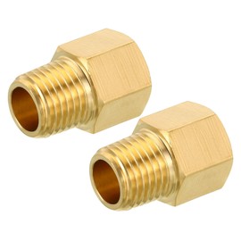 TA-VIGOR 2Pcs Reducer Adapter, 1/4 NPT x 1/4 NPT Brass Pipe Fitting Reducer Adapter, Hex Bushing Reducing Connector Fittings for Pipe Connecting Conversion