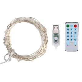 10M 100 Lights Sound Activated Copper Wire LED String Lights Remote Control Lamp (Blue)