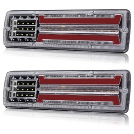 Xuzimaoyi 2pcs Turn Signal Brake Reverse Taillight LED Truck Tail Lights Rectangular Turn Signal Stop LED Trailer Tail Light for 24V Truck Trailer (I Pattern)