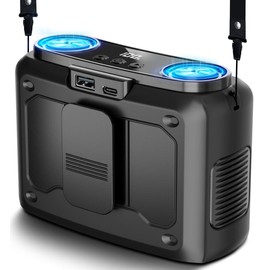 chillgo 20000mAh Portable Fan,Ture High Speed Dual Motors with 200% Powerful Airflow, Up to 135Hours and Rechargeable Personal Neck Waist Wearable Fans for Travel,Camping,Outdoor,Jobsite,Sports,Golf