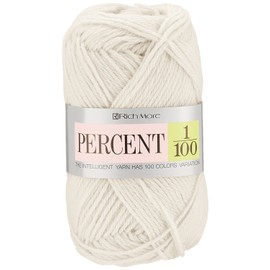 Hamanaka 017 Richmore Percentage Wool Yarn, Medium Thick, Col.1 White, 1.4 oz (40 g), Approx. 472.2 ft (120 m)