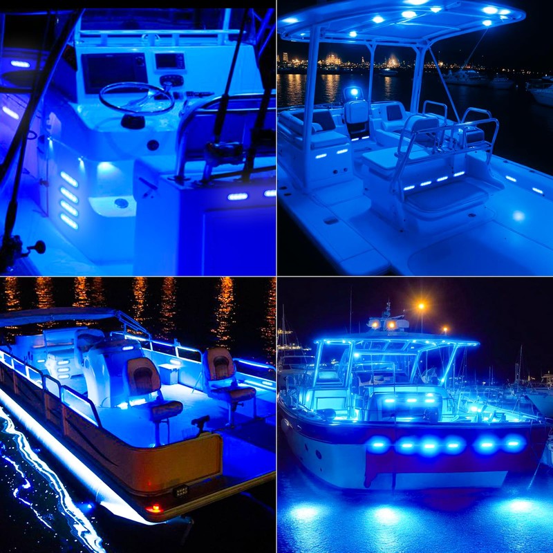 PSDRIQQ 20Pack 3.7 Inch 4 LED Marine Boat Interior Lights,
