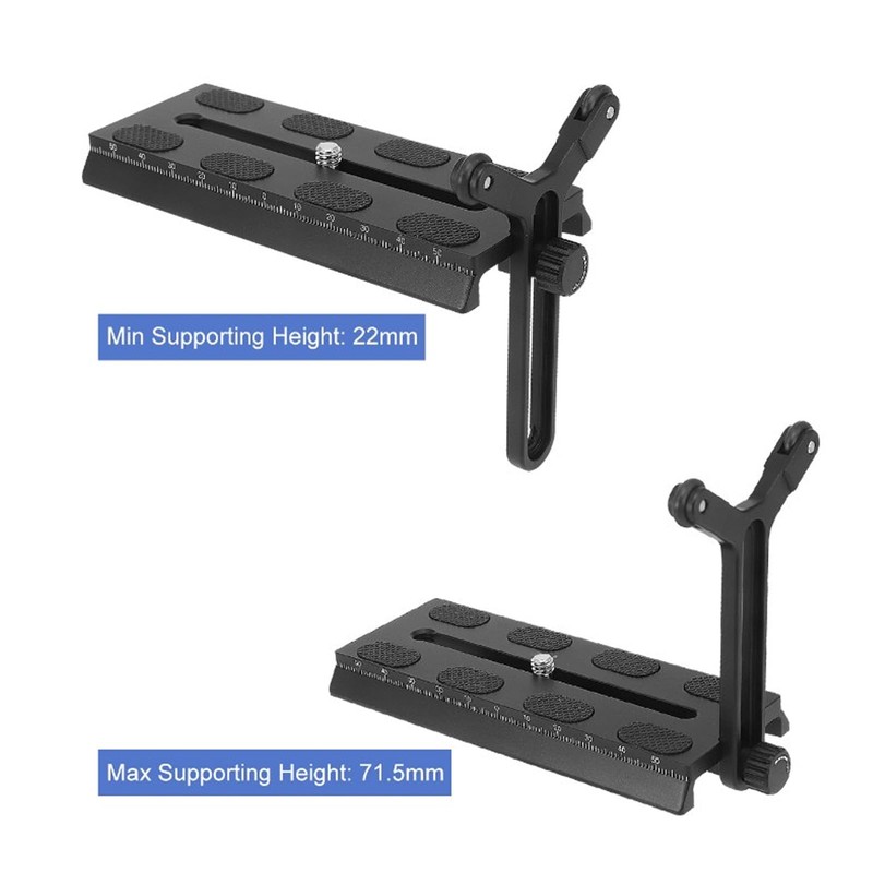 Long Lens Support Bracket, 22‑71.5mm Height Adjustable Double Wheels Y