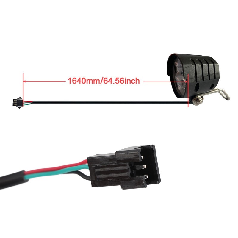 CYTGOUPER 36V 48V 52V 60V Electric Scooter Front Light,3 Pin