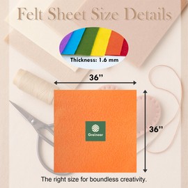 Lavender Soft Felt Fabric Sheet 36" x 36", 1.6mm Thick, Premium Craft Felt for Sewing, DIY Projects, Decorations, Art and Kids School Projects