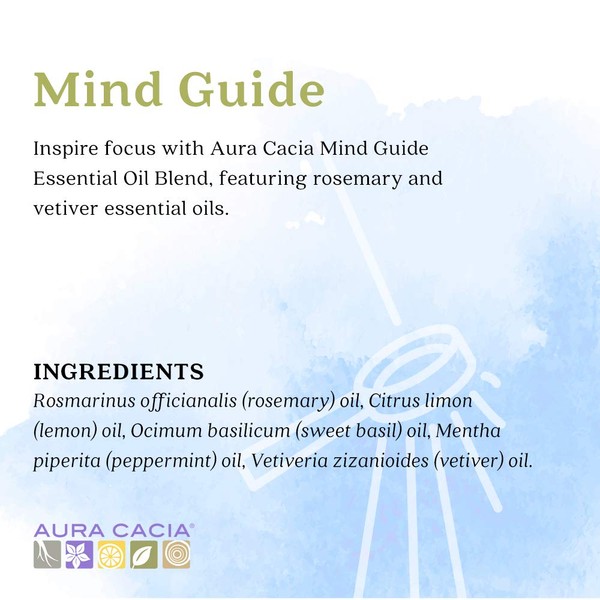 Aura Cacia Mind Guide Essential Oil Blend | GC/MS Tested for Purity | 15ml (0.5 fl. oz.)