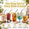 Bamily 12 Pcs Reusable Metal Straws, Curved Stainless Steel Straws