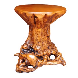 Aotea Crafts Rustic Azalea Tree Stump/Root End Table | Unique Wood Root Log Side Table | Reclaimed Primitive Round Natural Live Edge Coffee Table/Stool | Log Cabin Home Decor Furniture