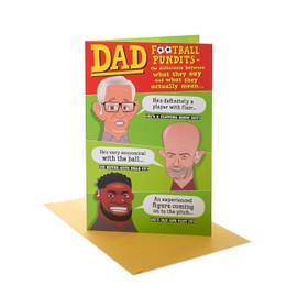 UK Greetings | Birthday Card for Dad | Happy Birthday Gifts | Him, Boys, Men | Football Pundits Design | With Envelope | 143 x 216 mm