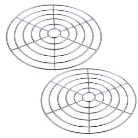 Turbokey Bacon Cooking Rack for Oven Use Dia 9.4" Wire Cooling Racks for Baking Round 304 Stainless Steel Wire Cooking Racks/Carbon Baking Net/Grill/Pan Grate Set of 2 (2 PCS,9.4"/24cm)