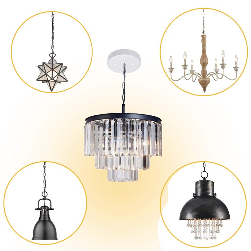 Chandelier Canopy Kit, ECUDIS 5 1/8 Ceiling Lighting Modern Steel