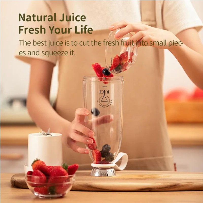 Buzveuya Portable Blender, Personal Smoothie Maker with 6 Blades, Rechargeable