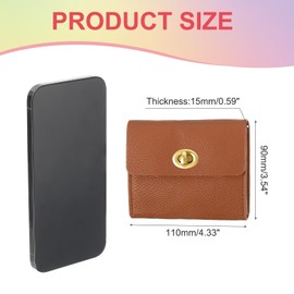 PATIKIL Small Leather Wallets for Women with Metal Buckle, Stylish Card Holder Wallet Card Case Coin Purse for Cash Business Men and Women, Brown