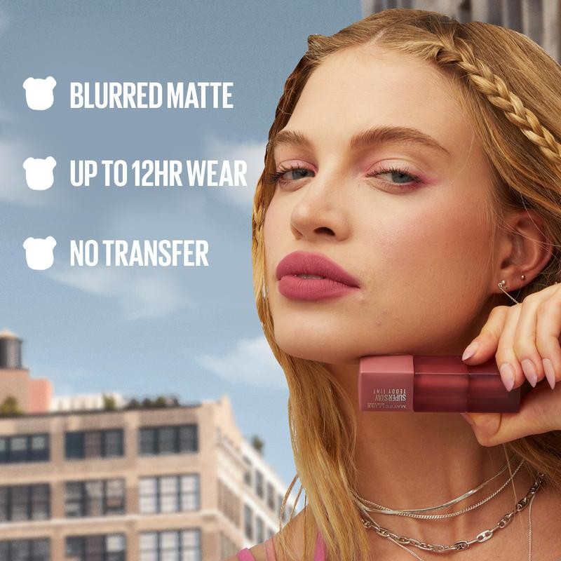 Super Stay Teddy Tint, Matte Lipstick, Maybelline:_Coquettish
