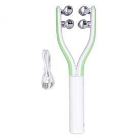 RF Facial Massage Roller 3 Levels Microcurrent Tightening Lifting Y Shaped 3D Face Massage Tool Light Green