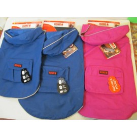 Kong Outerwear Packable Dog Rain Jacket, Blue or Purple, Sizes S, M, XL - Blue Size S(12-14")