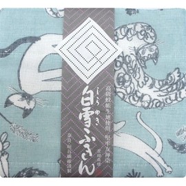 Snow White Dish Towel, Made in Japan, Cat Pattern, Chlorine Bleach, Supple Texture, Blue F