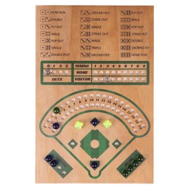 Baseball Board Game,Baseball Dice Board Game,Solid Wood,12 Colourful Beads and Dice,Manual Included,Portable,Perfect for Home Party,Family Night and Road Trip (Rectangular)