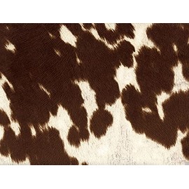 Suede Velvet Fabric Udder Madness Upholstery Cow Print 54" Wide Sold by The Yard (DEEP Copper Cream Prime)