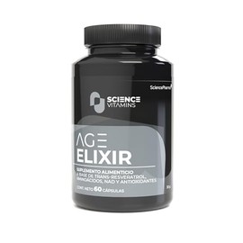 Age Elixir | Suplemento con Urolitina A, Trans-Resveratrol, NAD, L-Carnitina y Coenzima Q10 | Antioxidantes y apoyo a la energía celular y metabolismo | 60 cápsulas de 500 mg