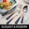 DINYWOW 20-Pieces Black gold Silverware Sets for 4,Black gold Handle