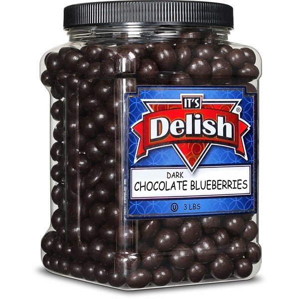 Gourmet Dark Chocolate Covered Blueberries - by It's Delish, 3 LBS Jumbo...