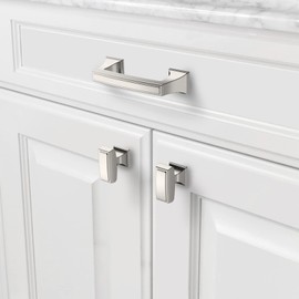 Asidrama 6 Pack 3 Inch Brushed Satin Nickel Kitchen Cabinet Handles, Cabinet Pulls Kitchen Cabinet Hardware Cupboard Handles Drawer Handles Dresser Pulls