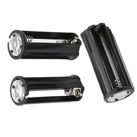 jing 3 x 1.5V AAA Cylindrical Battery Protective Cove Bracket for Flashlight Torch, Pack of 3 black