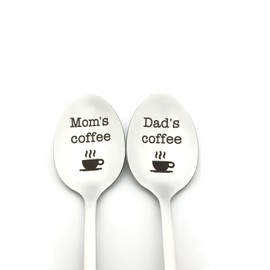 Mom and Dad Gifts for Parents Mom’s and Dad’s Coffee Spoon Set Christmas Spoon Gifts for Mom and Dad Birthday Gifts Fathers Day Mothers Day Gift Anniversary Spoon Gifts for Parents