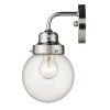Homeroots One Light Silver Wall Sconce with Round Glass Shade