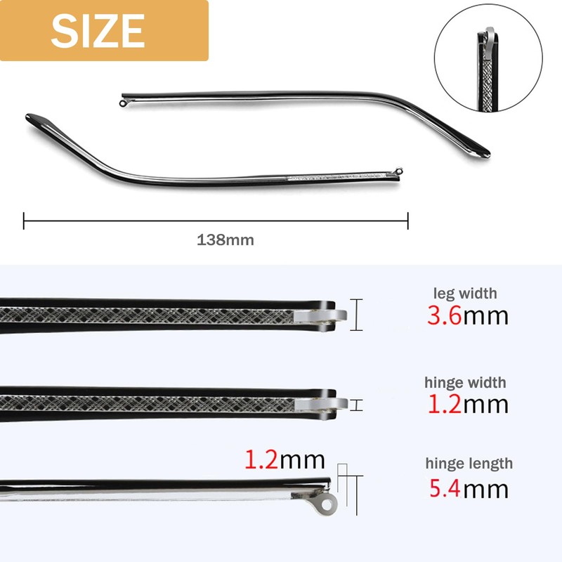 UPIONIC Glasses Replacement Temple, Eyeglass Arms Legs, Glasses Repair Kit