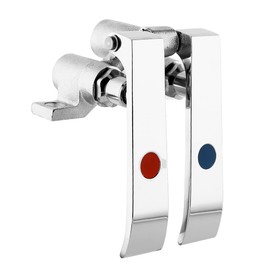 LukLoy Brass Double Pedal Valve, Dual Foot Pedal Knee Control for Sink Hands Free Faucet (Knee Valve)