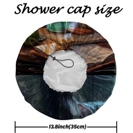 Deokke Duschhaube, 2 Stück wasserdichte Doppelschicht wiederverwendbar shower cap, verstellbar, elastisch, ästhetisch, niedlich Duschhaube für Damen (Q6-Elefant, Katze)