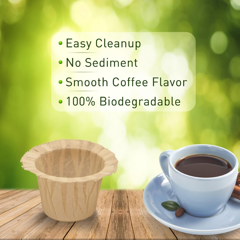 Haetyly 100 Count Natural Paper Filters Compatible with Keurig Single