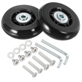 PATIKIL 64x18mm Luggage Suitcase Replacement Wheels, Set of 2 PU Swivel Caster Wheels Repair Kit with Screws and Washers for Trolley Box