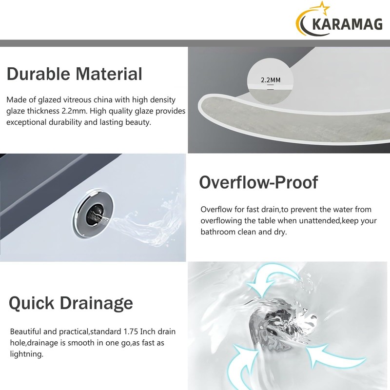 KARAMAG 14 Inch Small Undermount Bathroom Sink Rectangle Undermount Sink