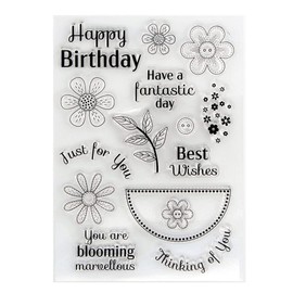 arriettycraft Happy Birthday Best Wishes Just for You Clear Stamps for Greeting Cards, Decoration and Crafts